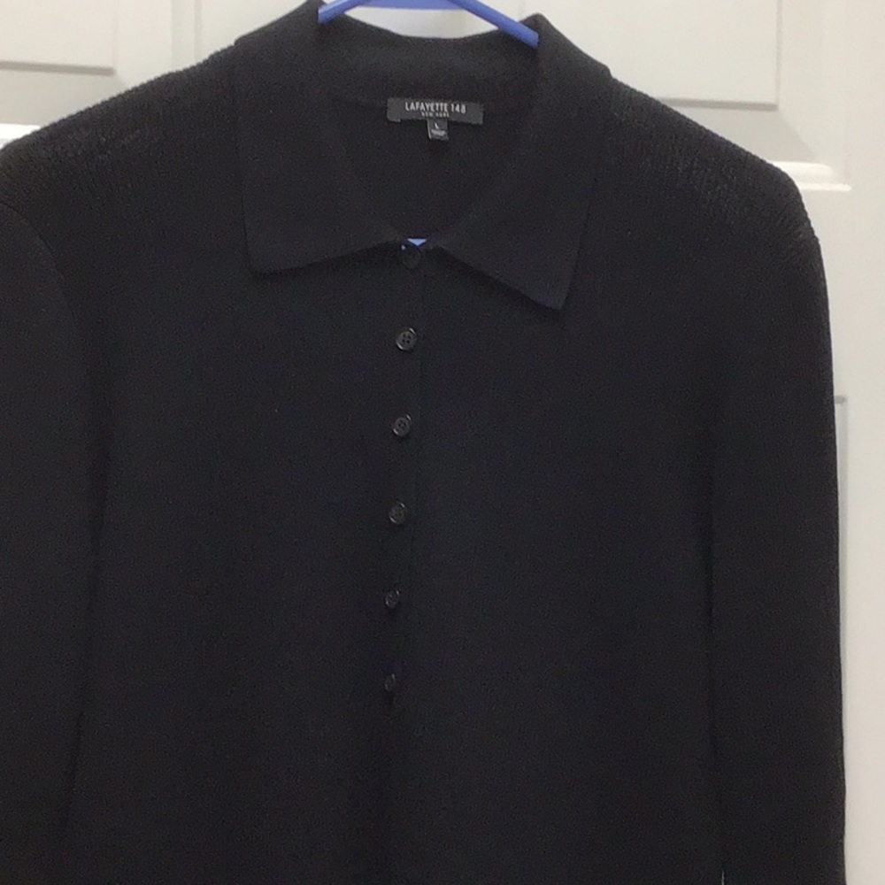 Lafayette 148 black sweater tunic/dress - Picture 2 of 6